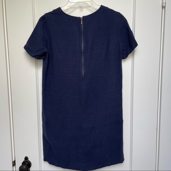 Sessùn linen blend blue mini dress - with pockets! - Picture 6 of 11